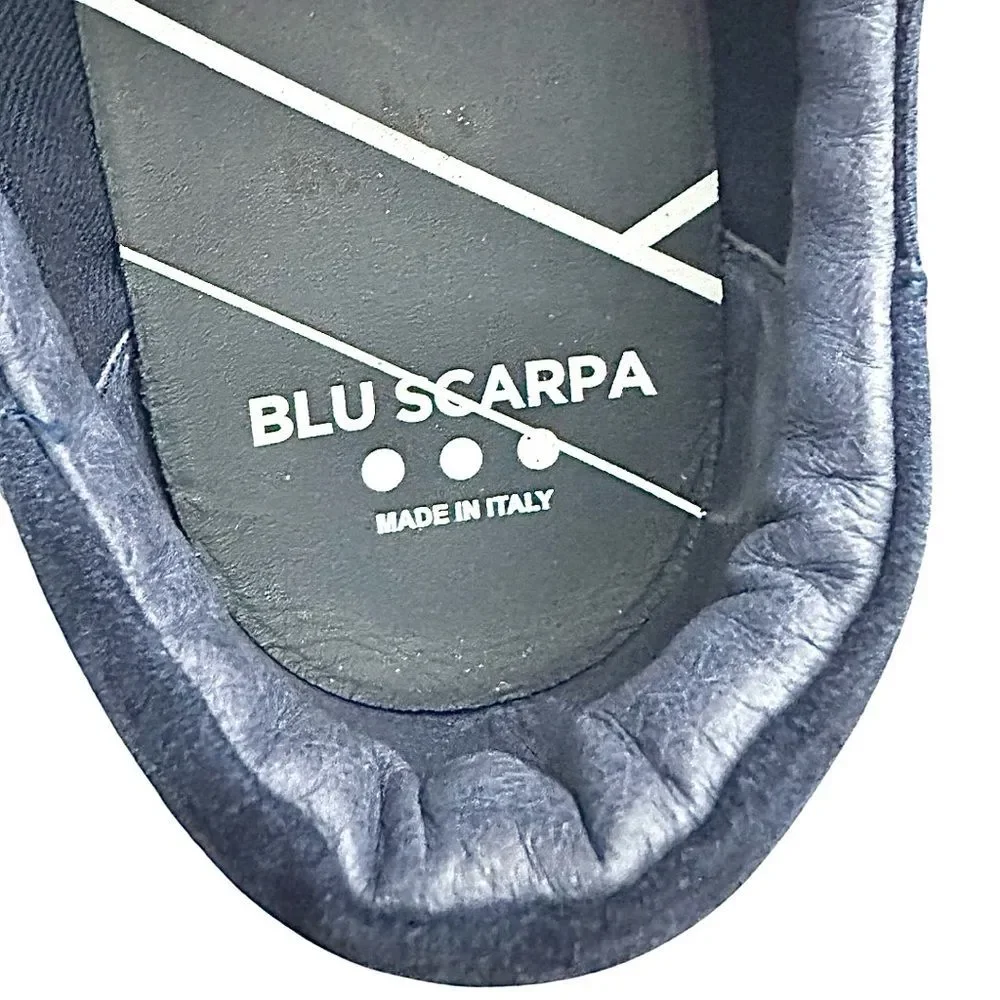 Scarpa Italy Men’s Sneakers Size 11 Navy Blue Leather Casual Shoes EU 44 EUC